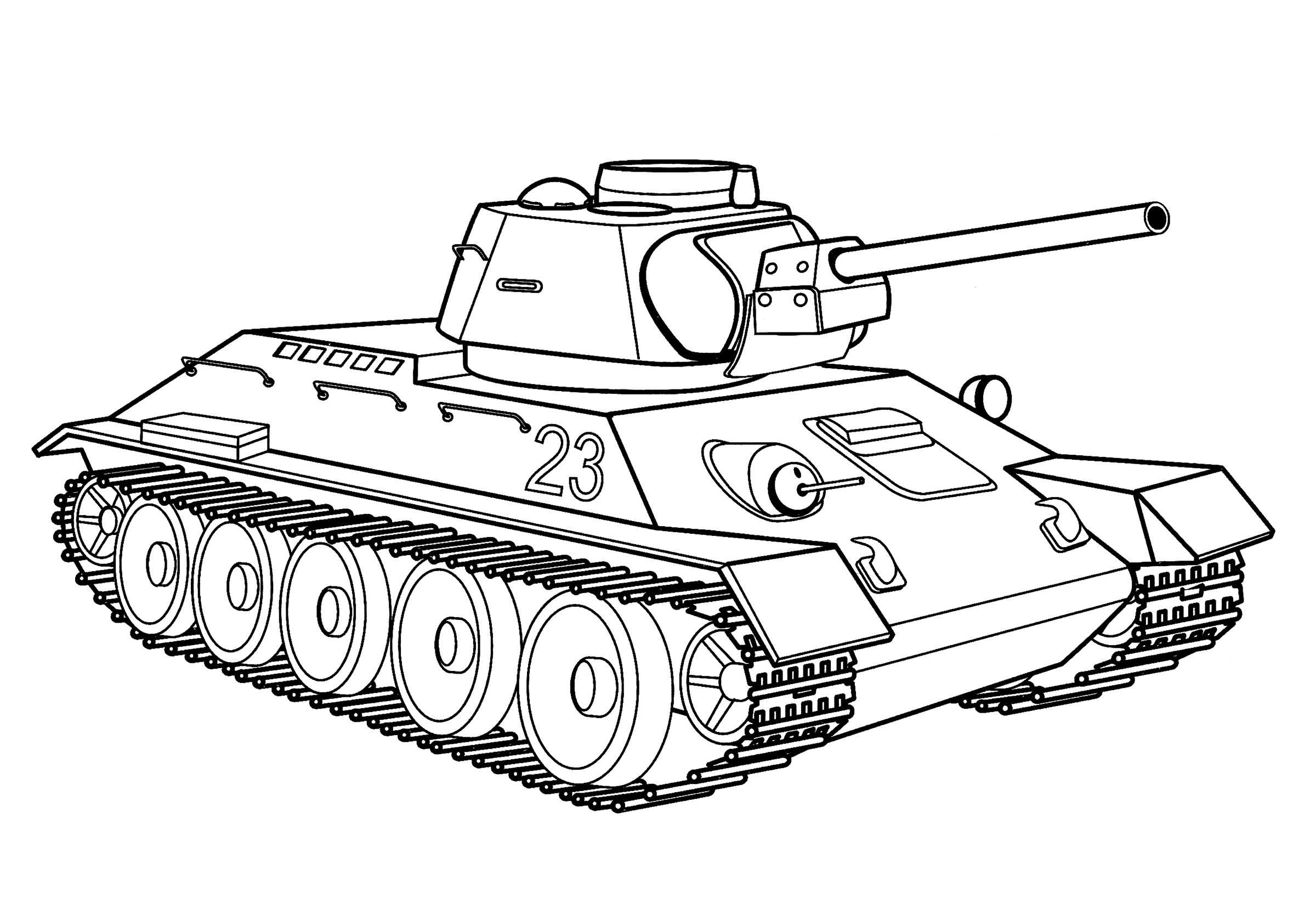 Раскраска Средний танк Т-34