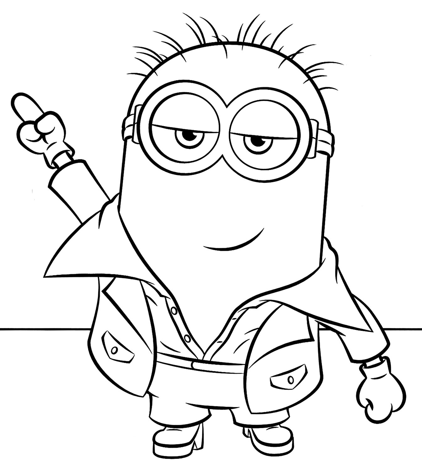 Раскраска Стильный миньон