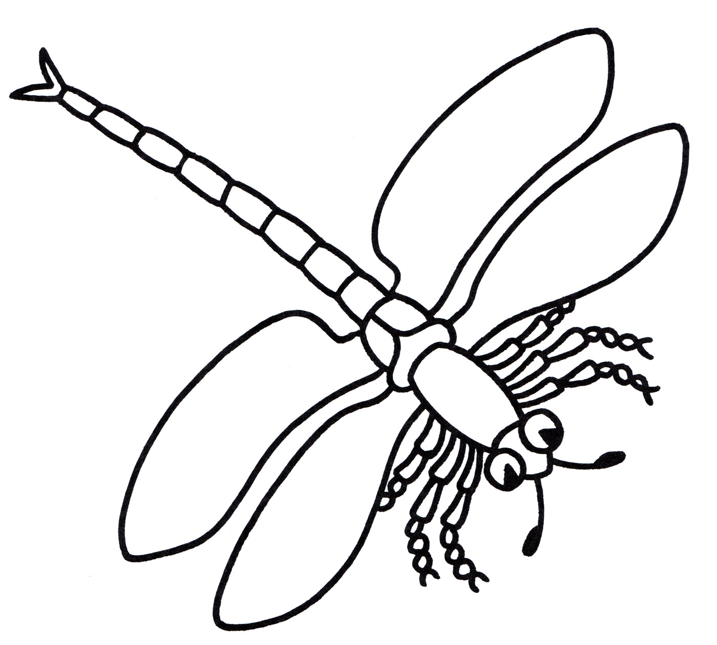 Раскраска Стрекоза летит
