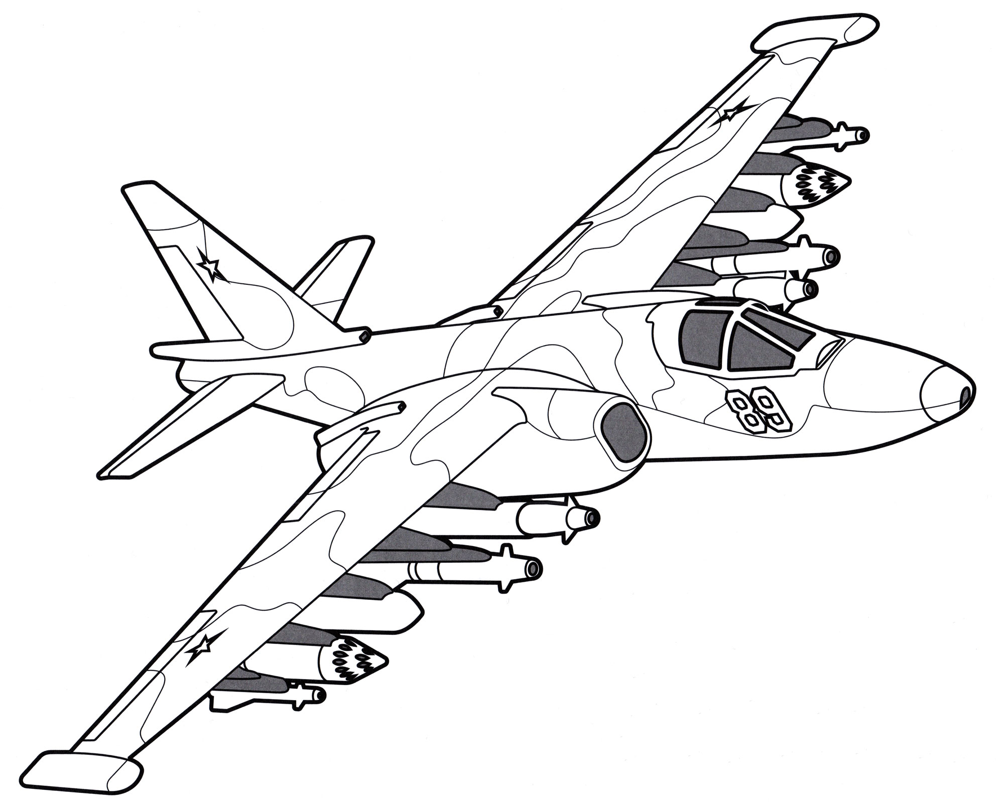 Раскраска Су-25 Грач