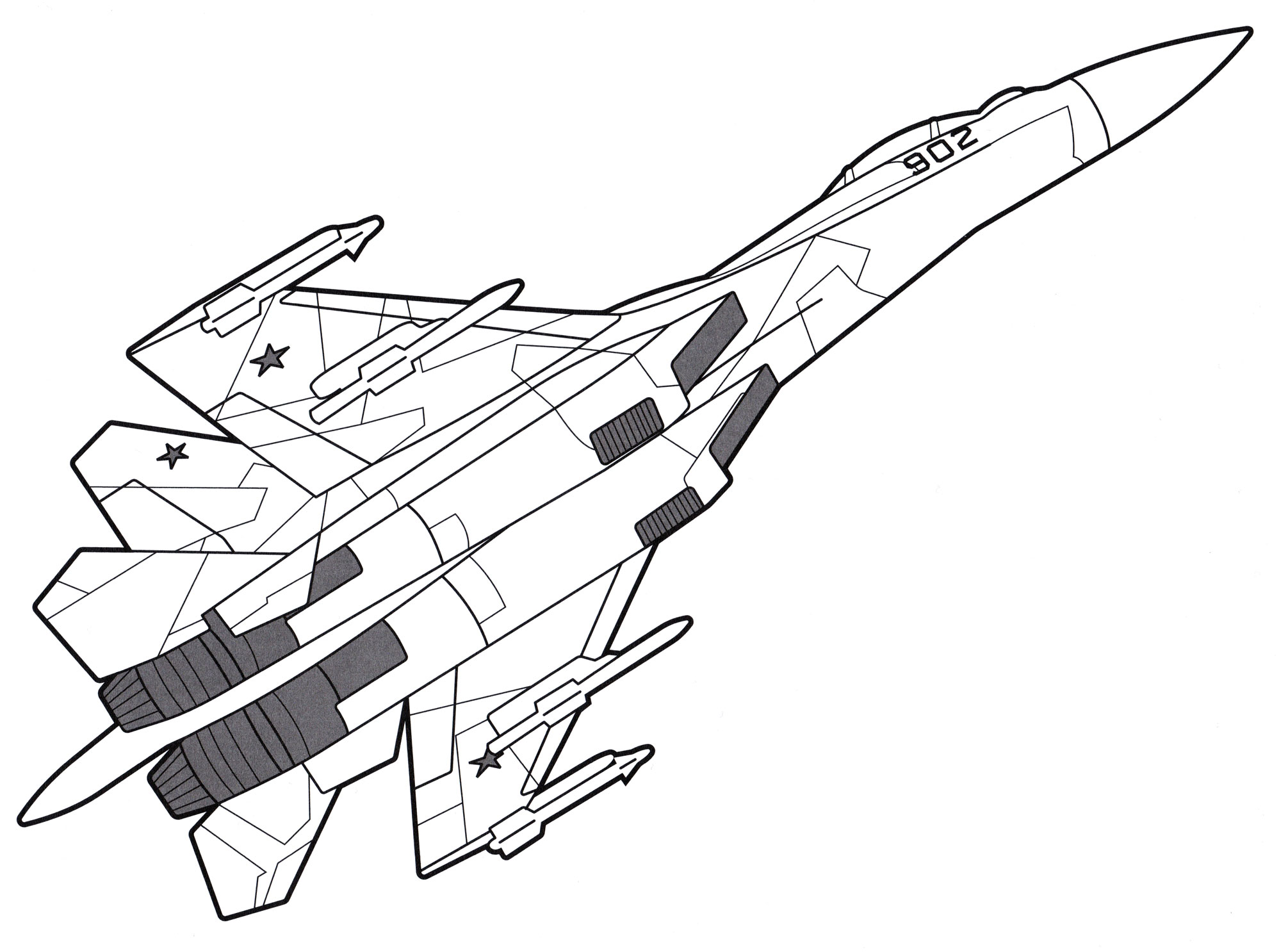 Раскраска Су-35