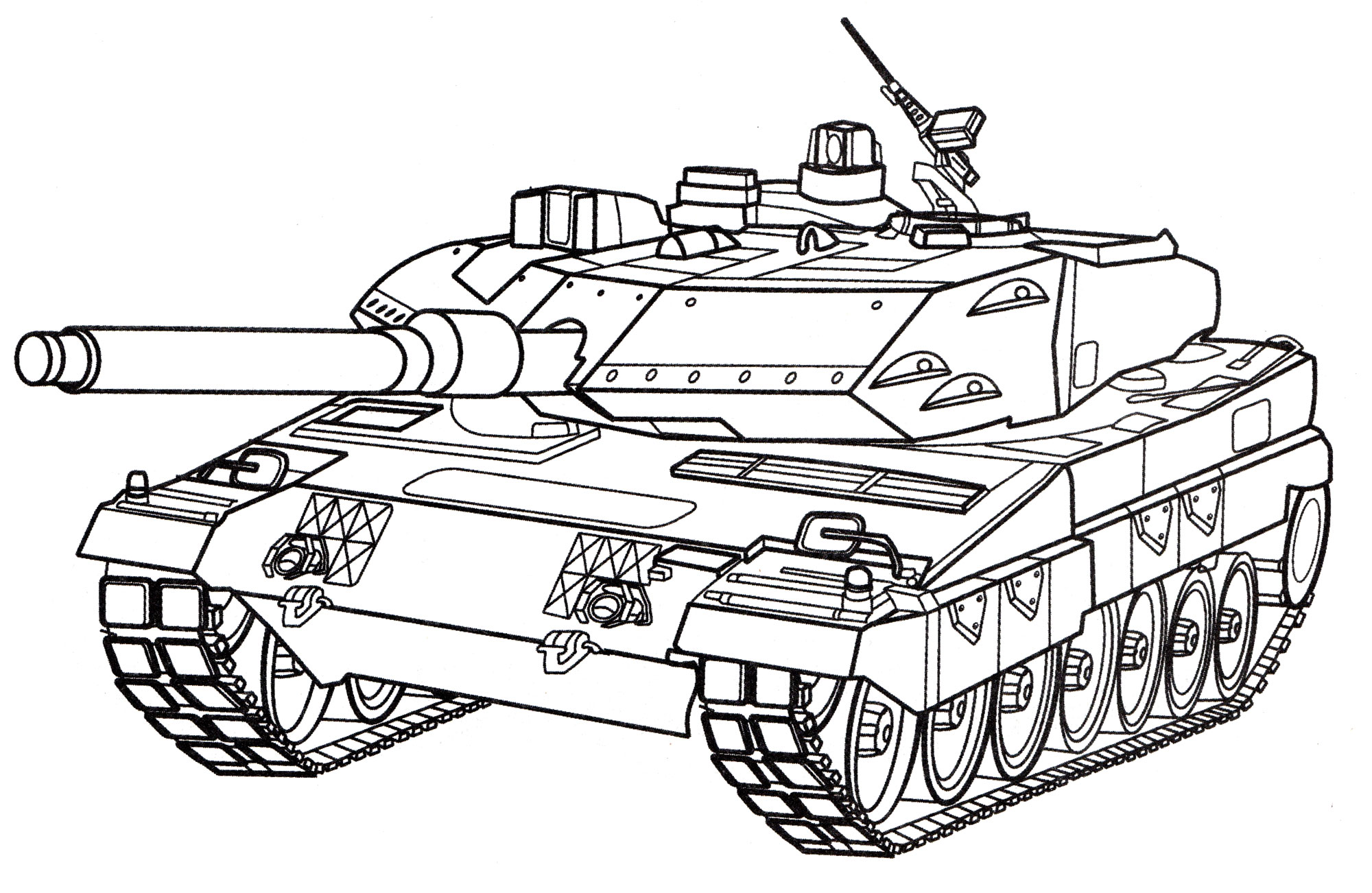 Раскраска Танк Leopard 2