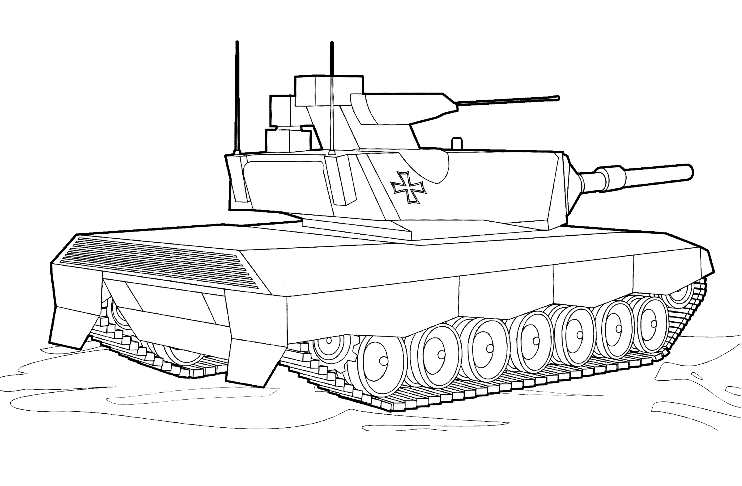 Раскраска Танк "Леопард-2" (Германия)