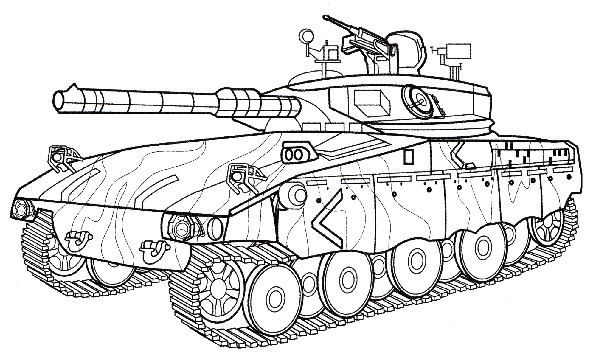 Раскраска Танк Merkava