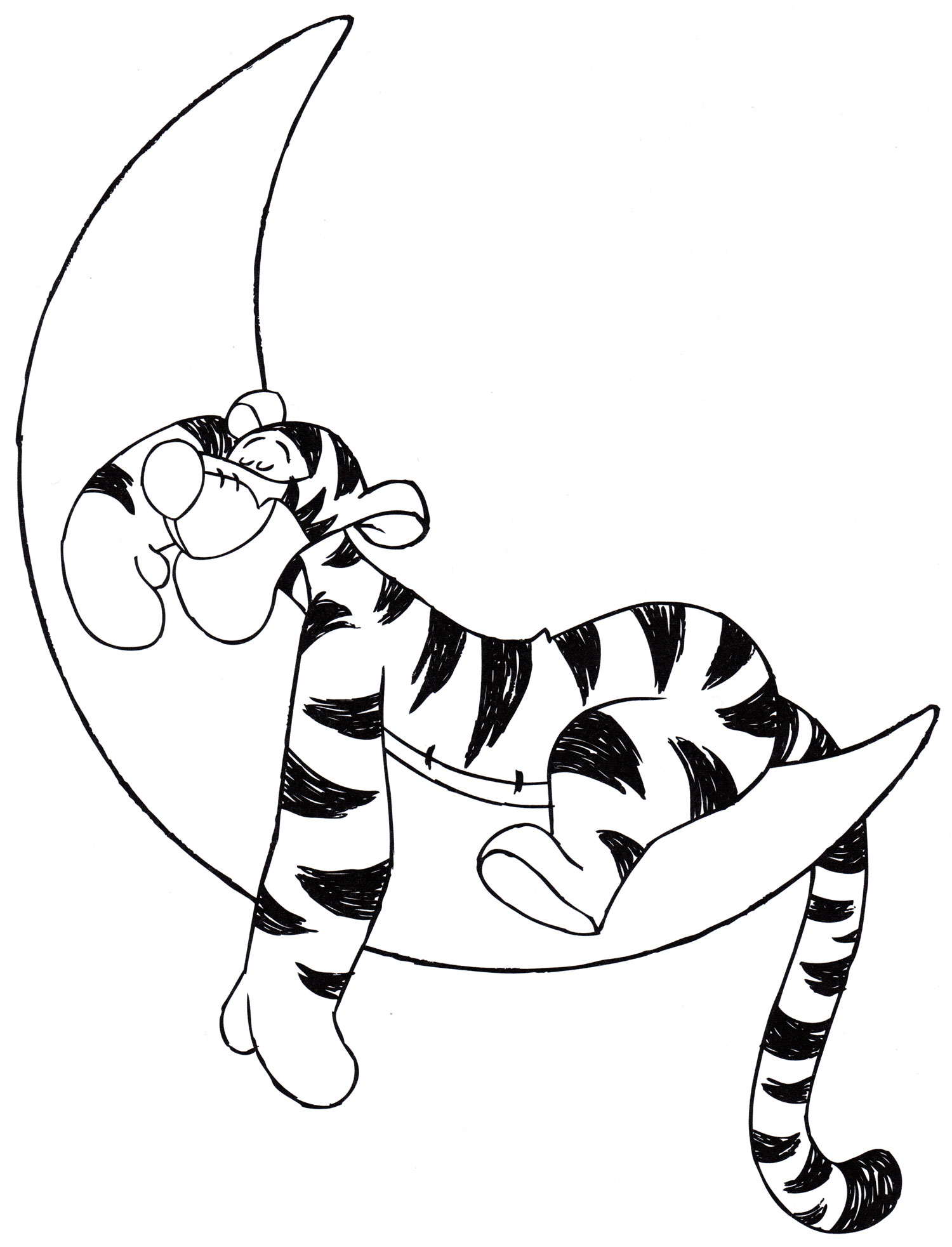 Раскраска Тигра уснул