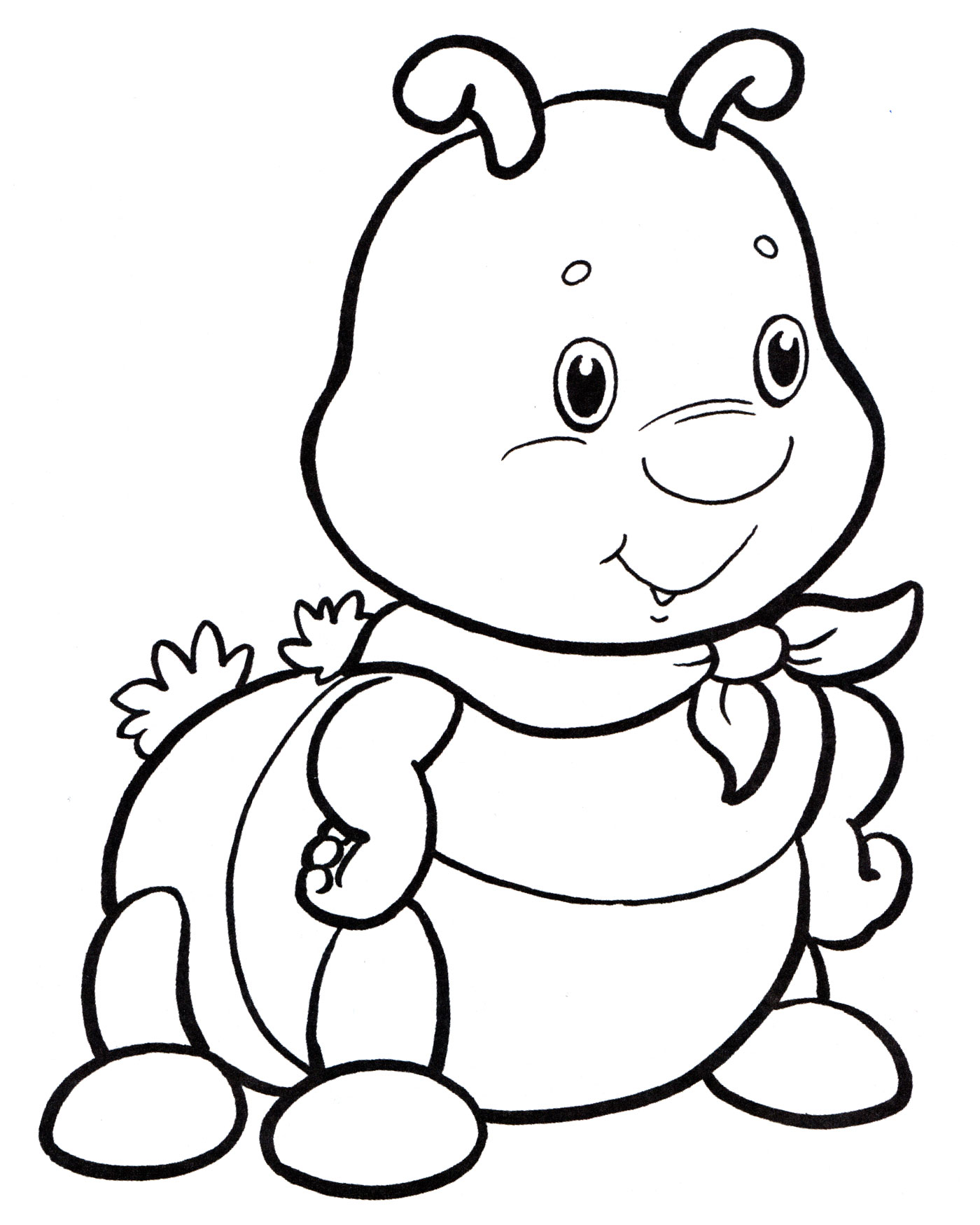 Раскраска Толстая гусеница