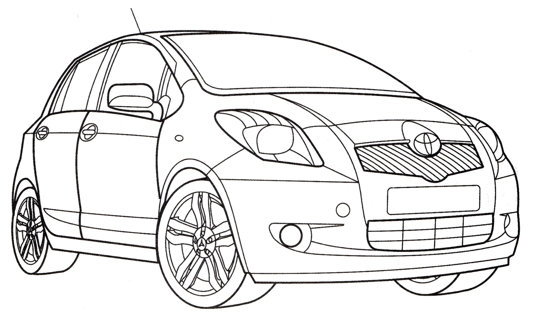 Раскраска Toyota Yaris