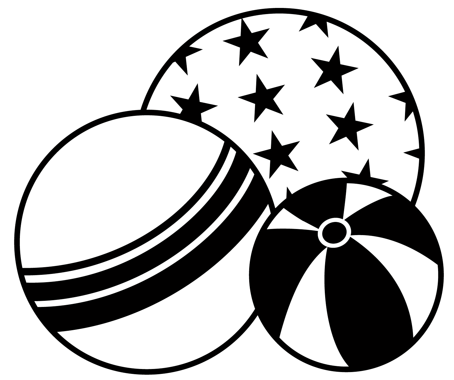 Раскраска Три детских мяча