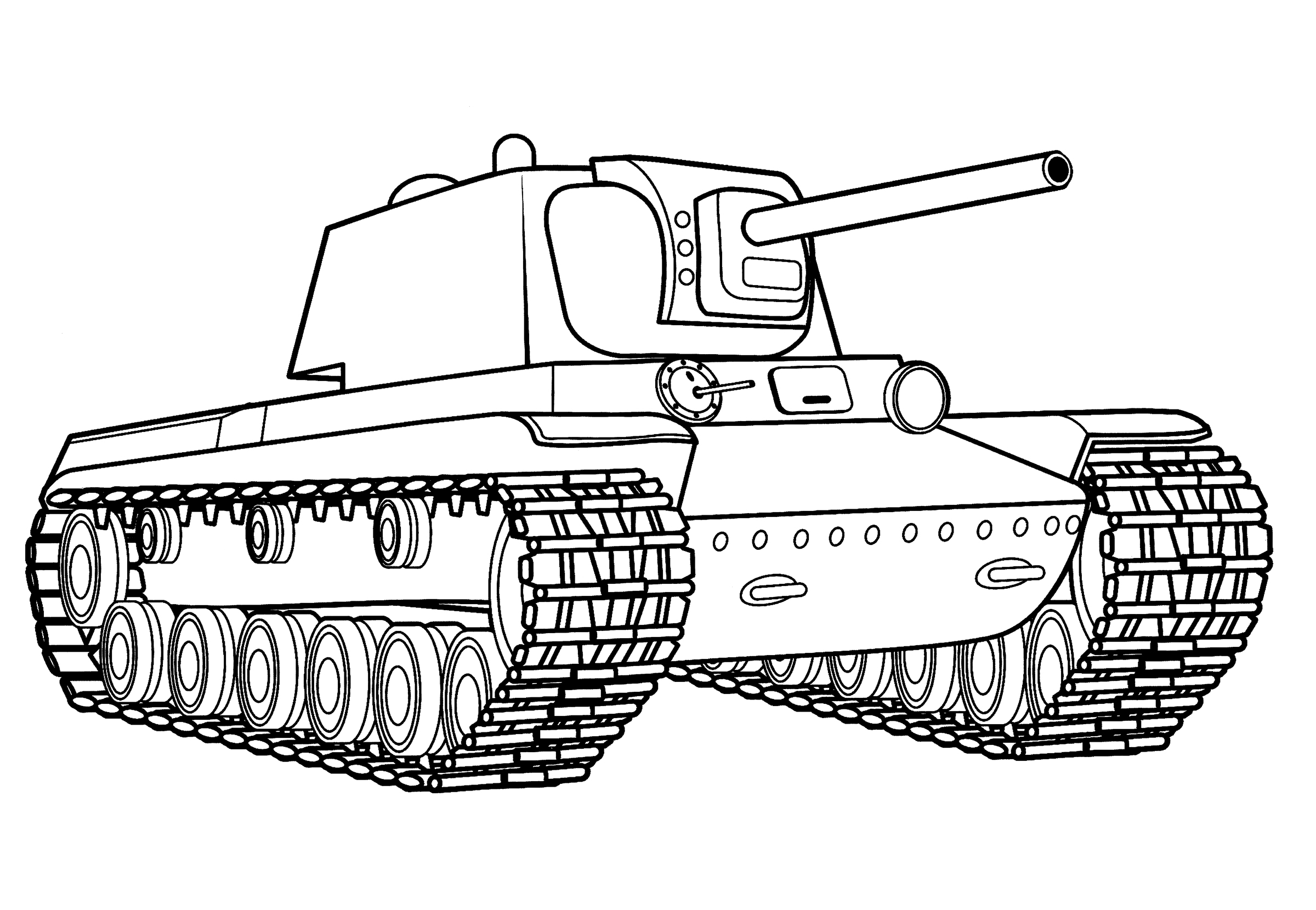 Раскраска Тяжёлый танк КВ-1
