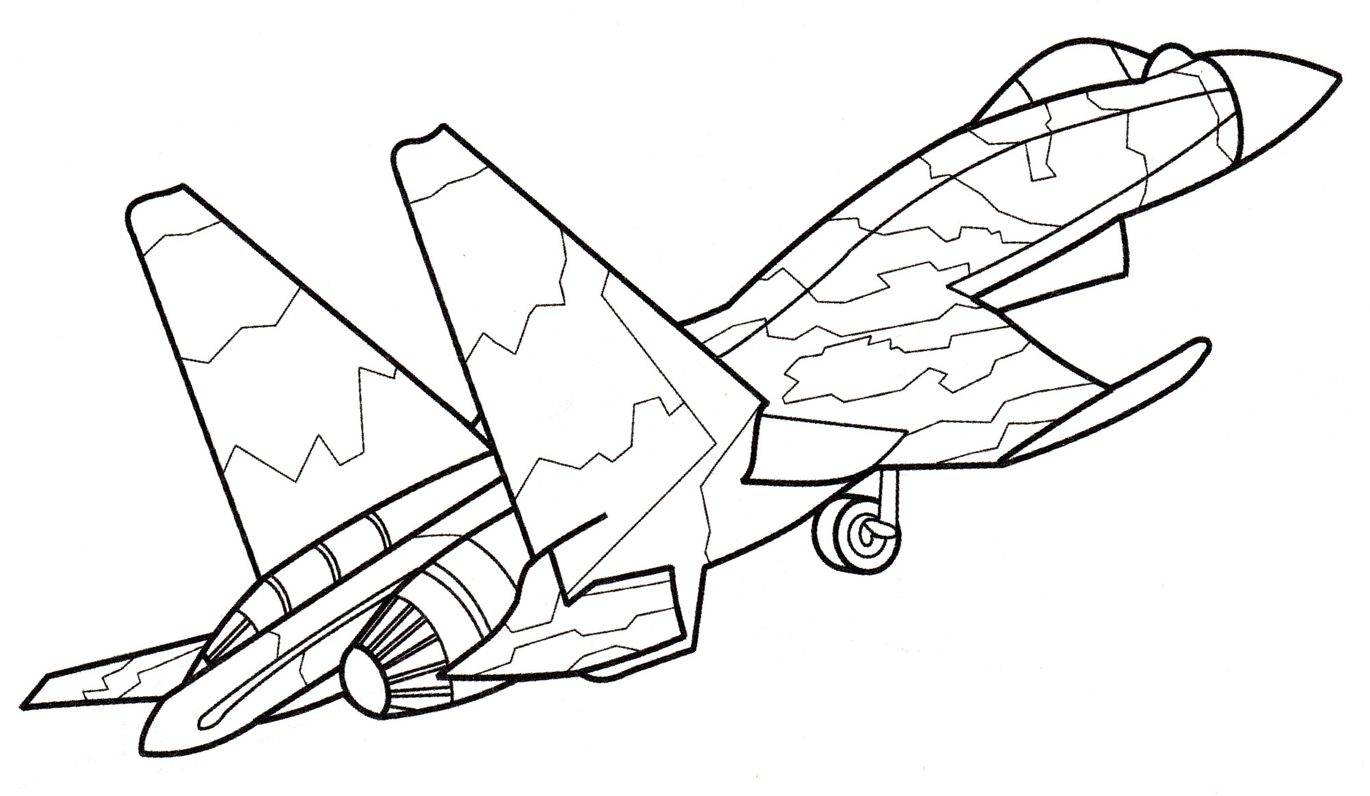 Раскраска Ударный истребитель Су-37