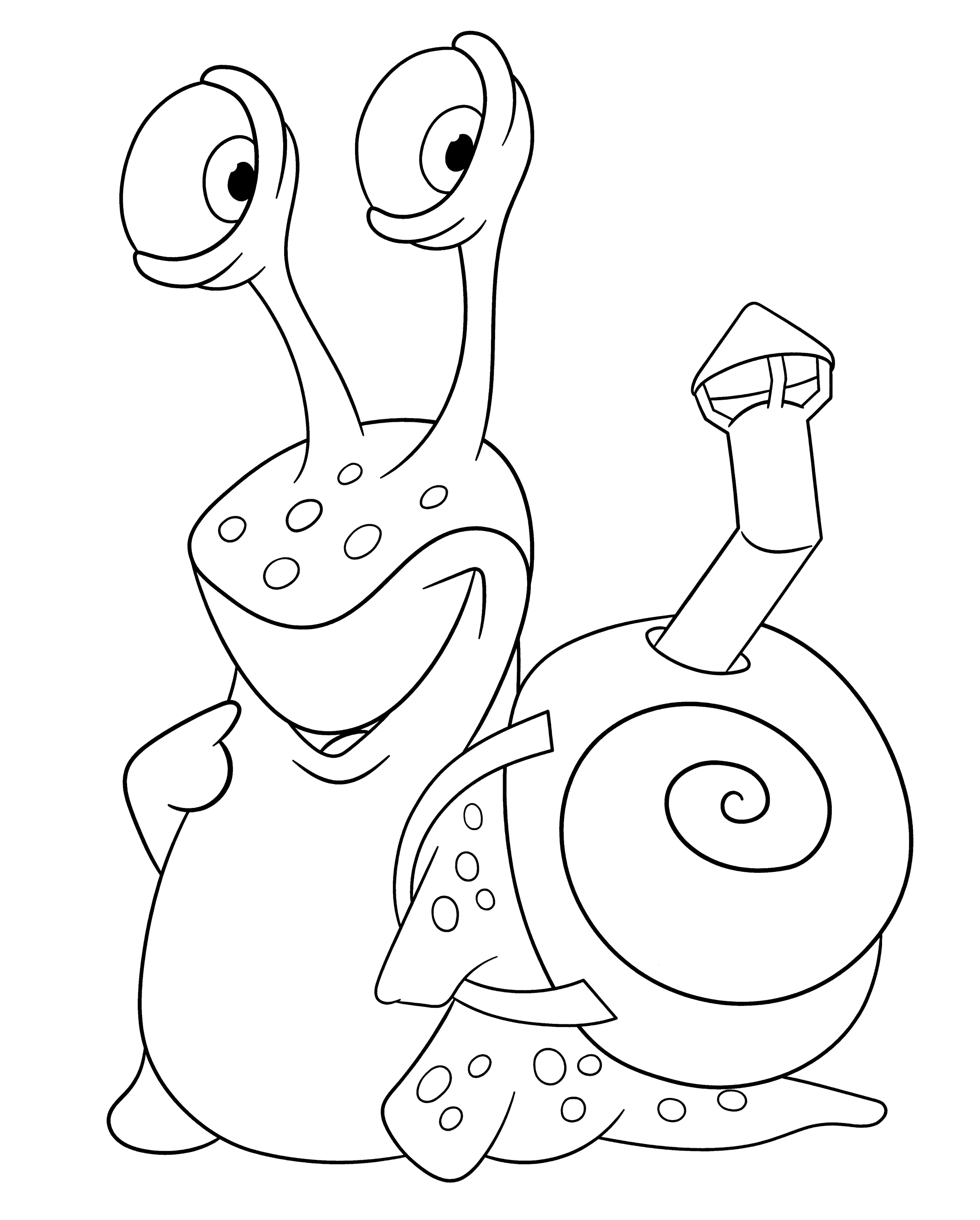 Раскраска Улитка с домиком на спине