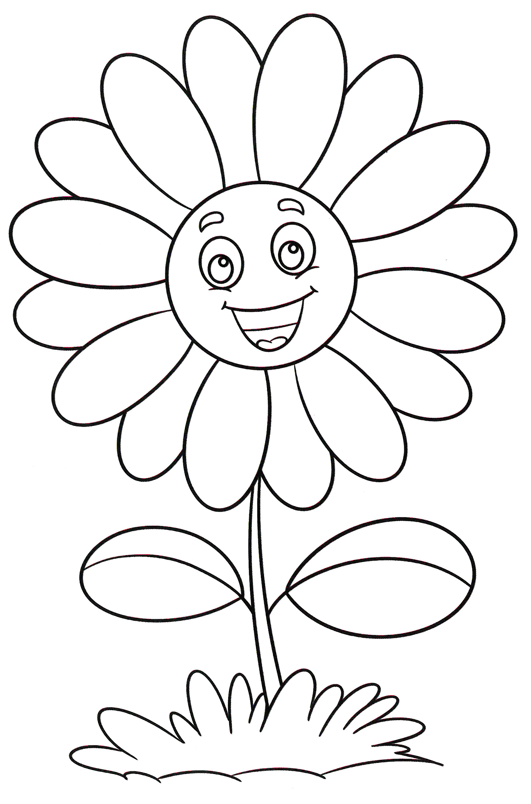 Раскраска Весёлая ромашка