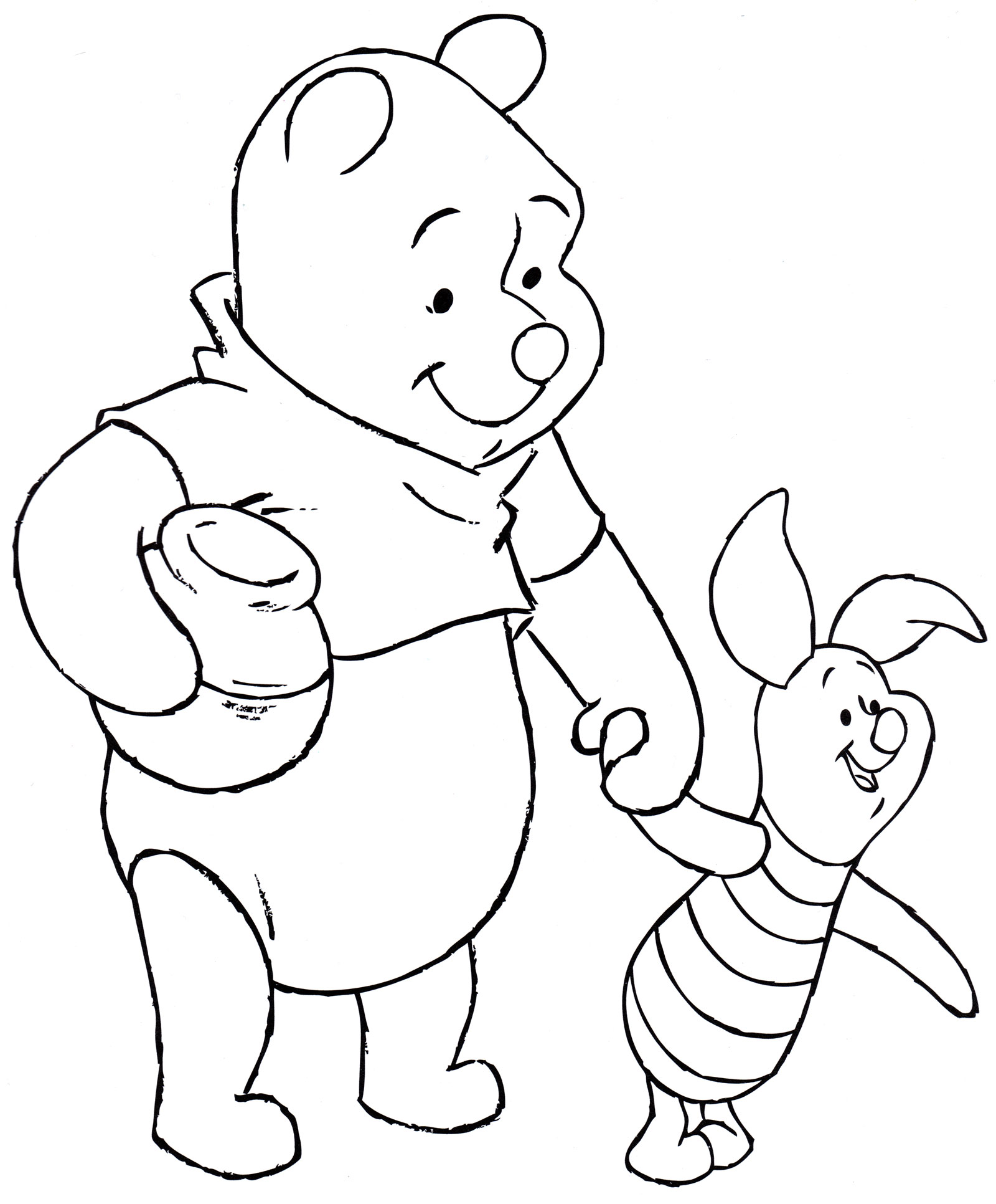 Раскраска Винни Пух и Пятачок
