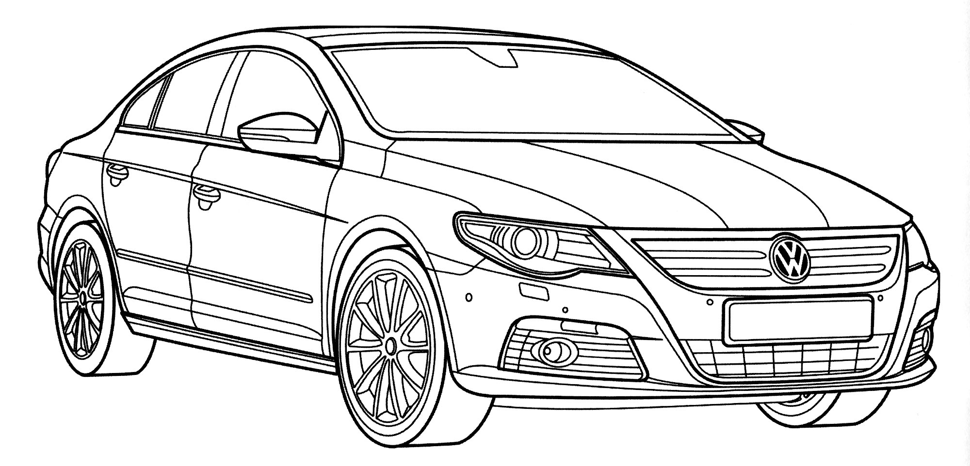 Раскраска Volkswagen Passat