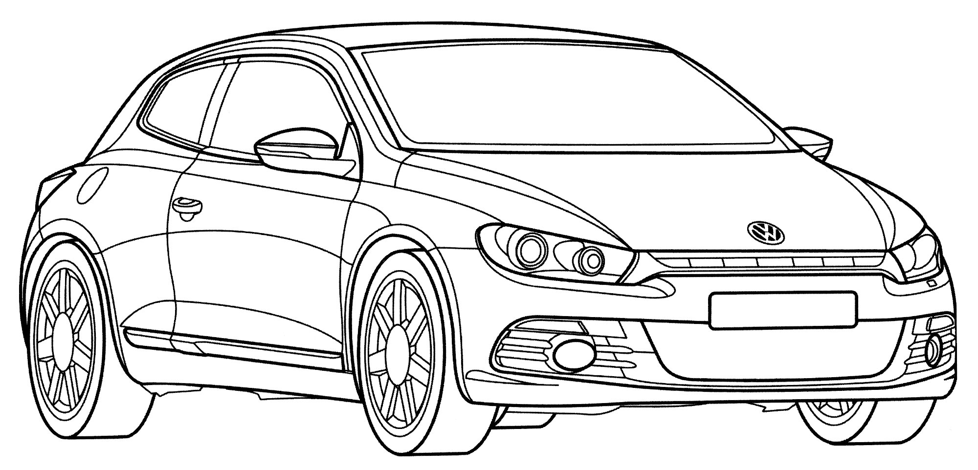 Раскраска Volkswagen Scirocco