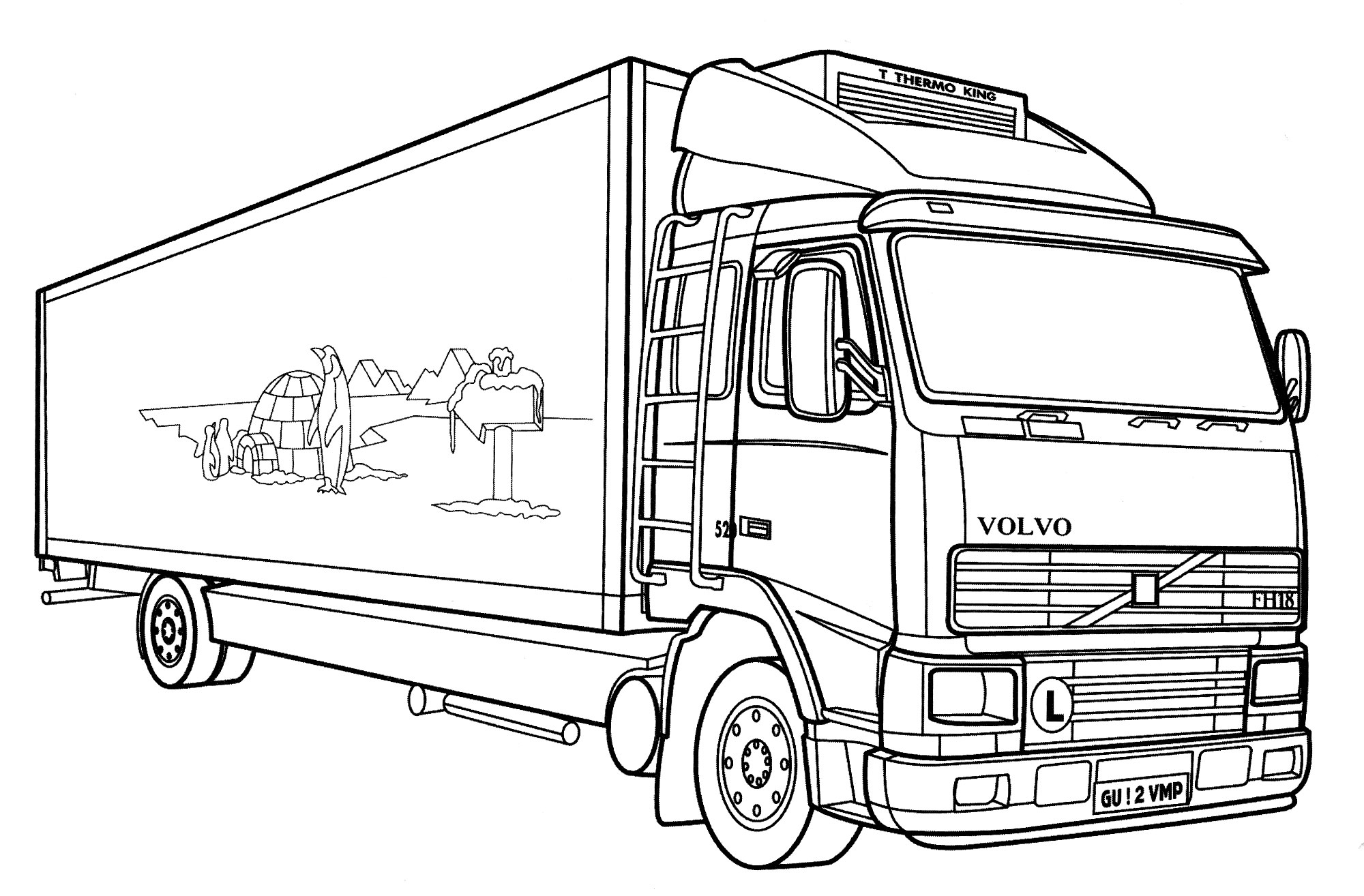Раскраска Volvo FH-16 Reefer Truck