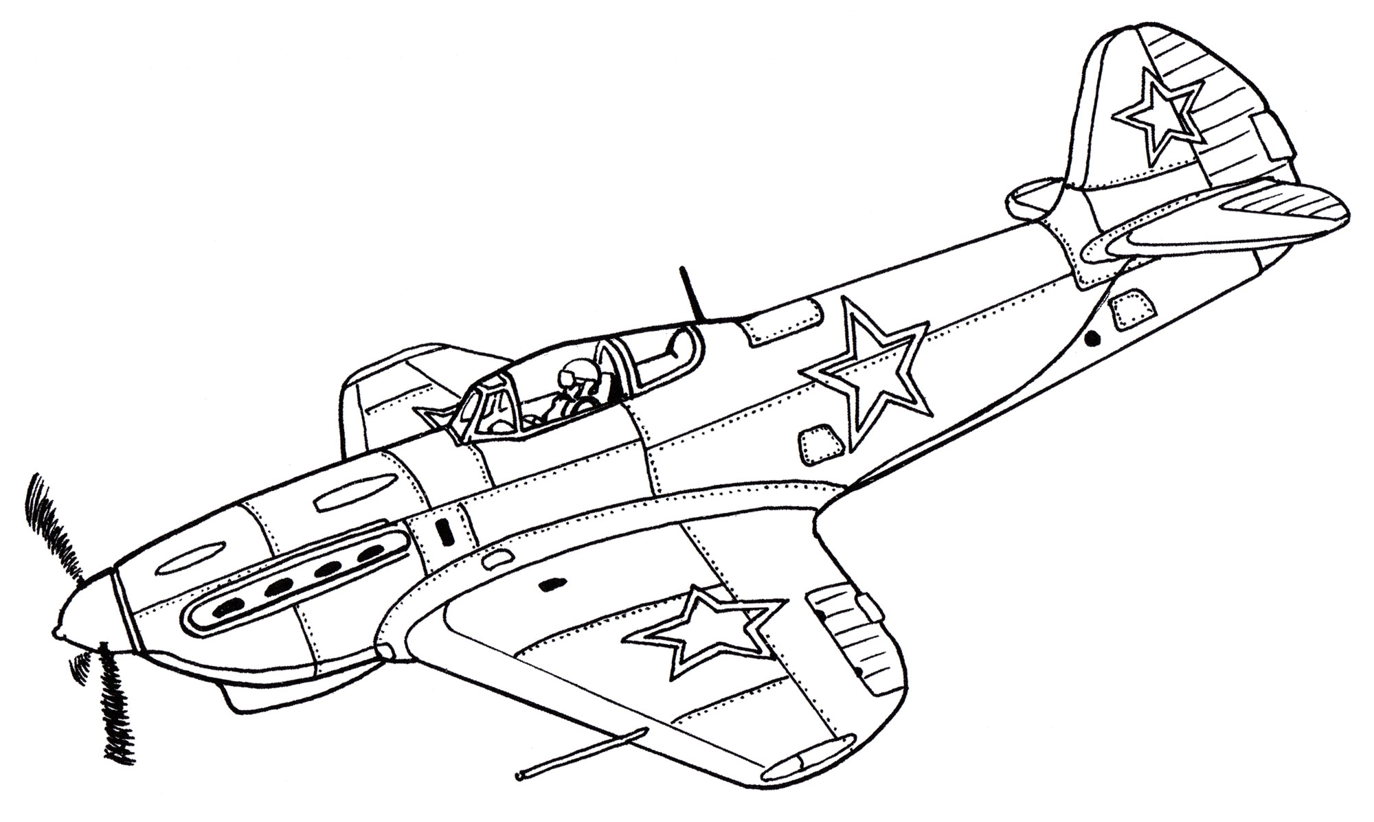 Раскраска Як-9Д