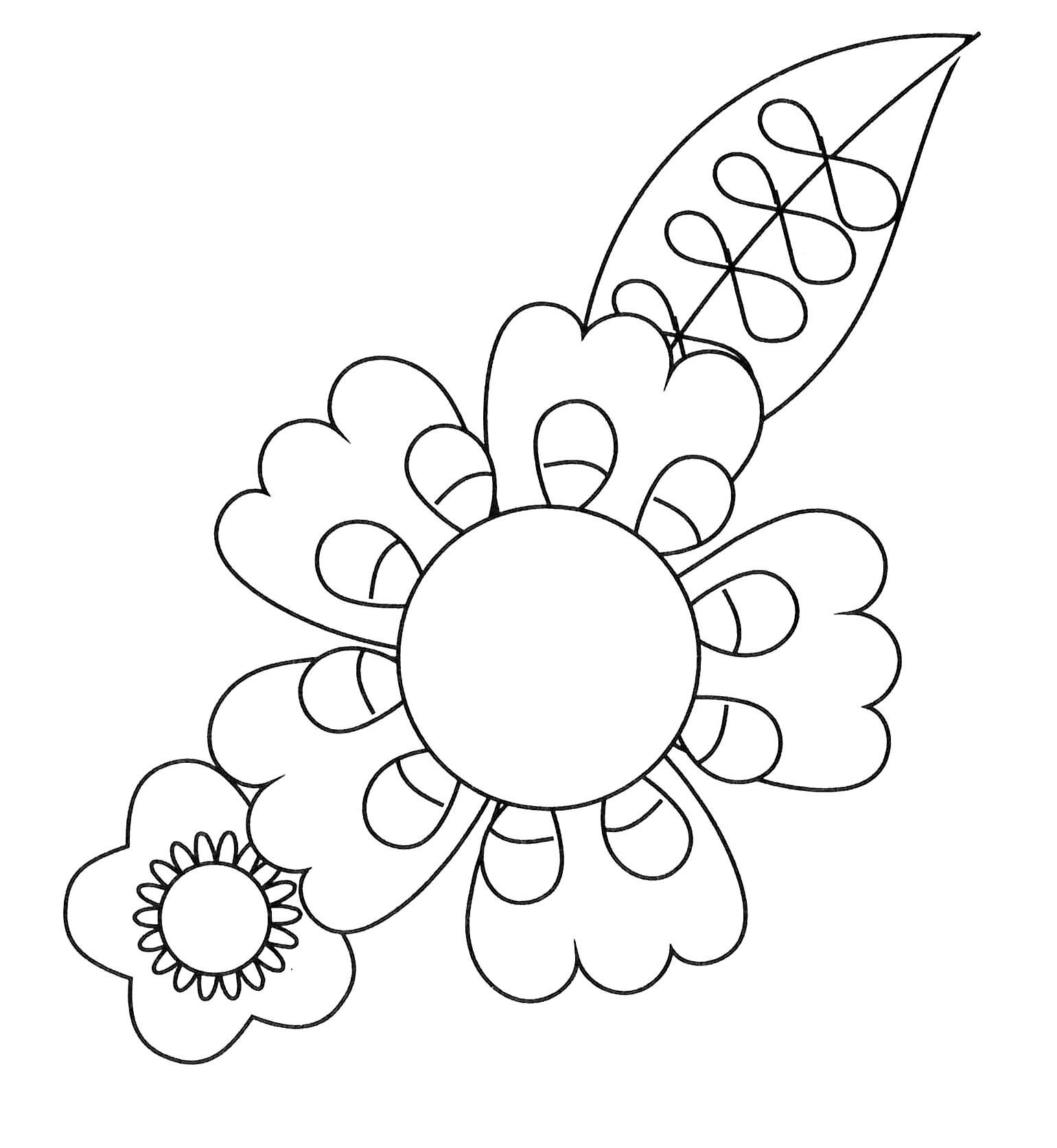 Раскраска Яркий цветочек