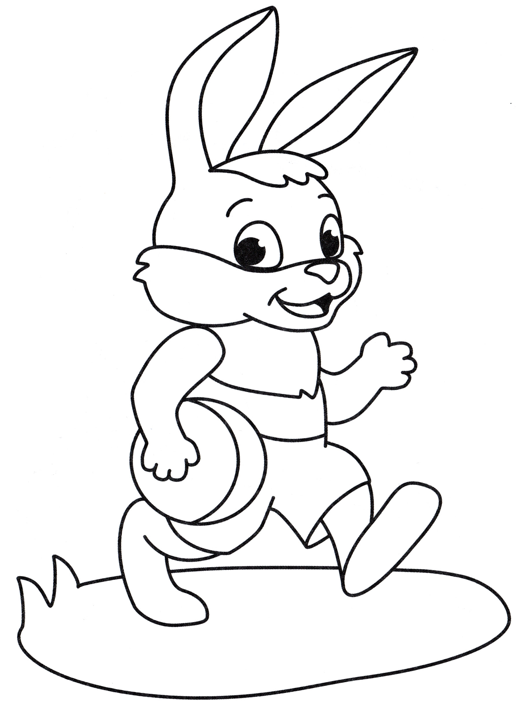Раскраска Зайчик с мячиком