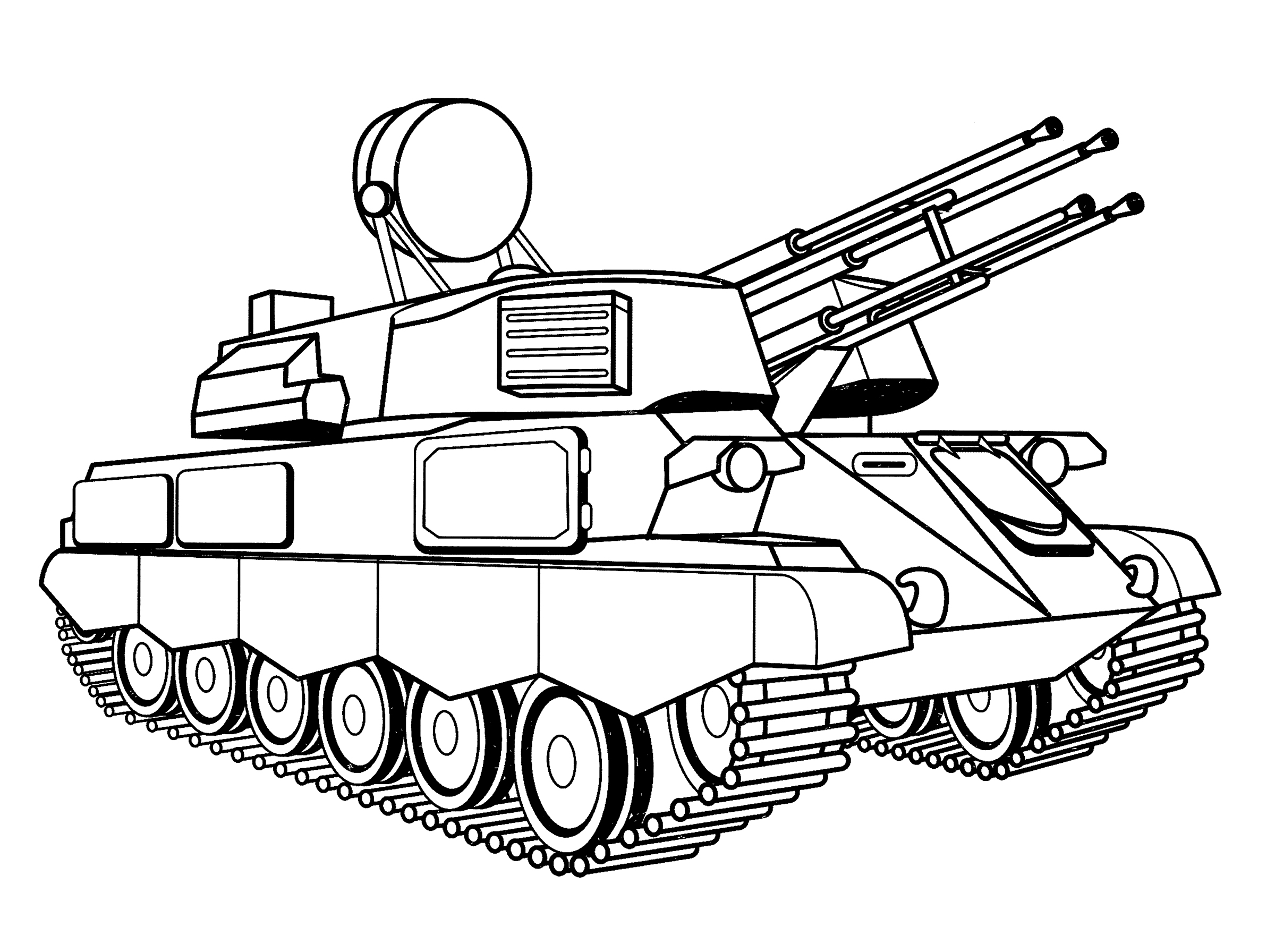 Раскраска Зенитная самоходная установка ЗСУ-23-4 "Шилка"