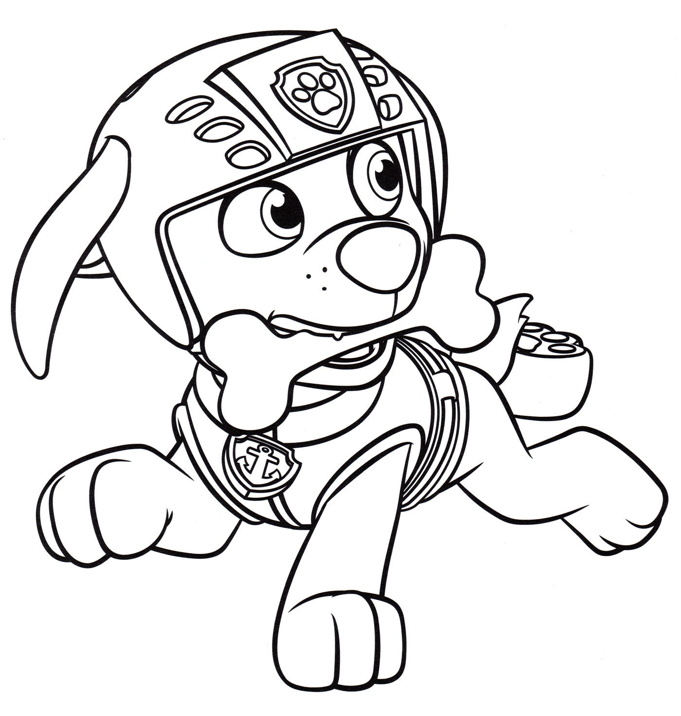 Раскраска Зума грызет косточку