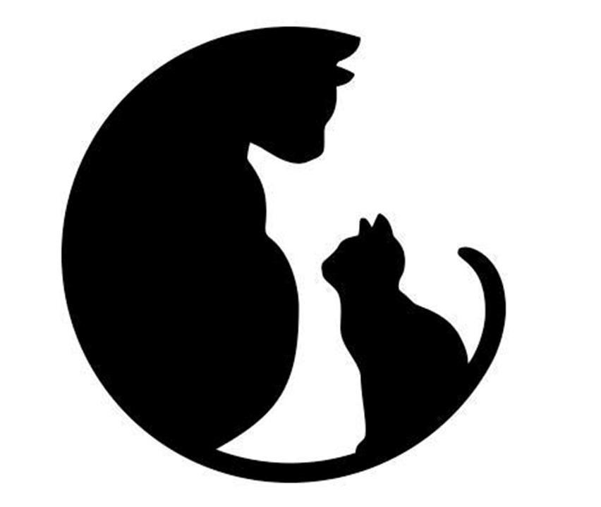 Трафарет кошка и котенок