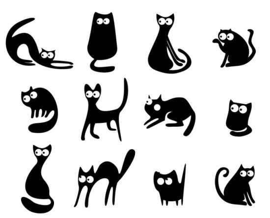 Трафарет смешные коты