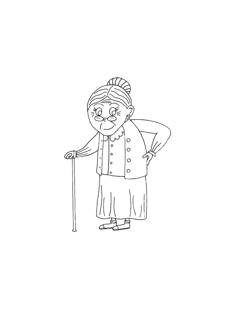 Бабушка раскраска для детей