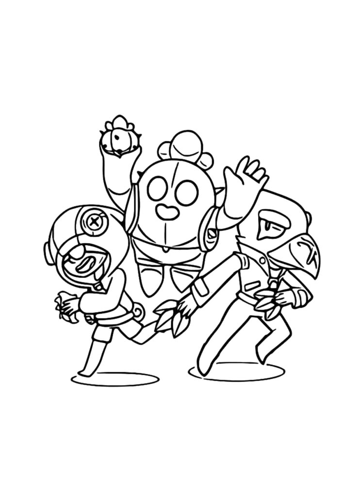 Браво старс (brawl stars) черно-белая раскраска 2