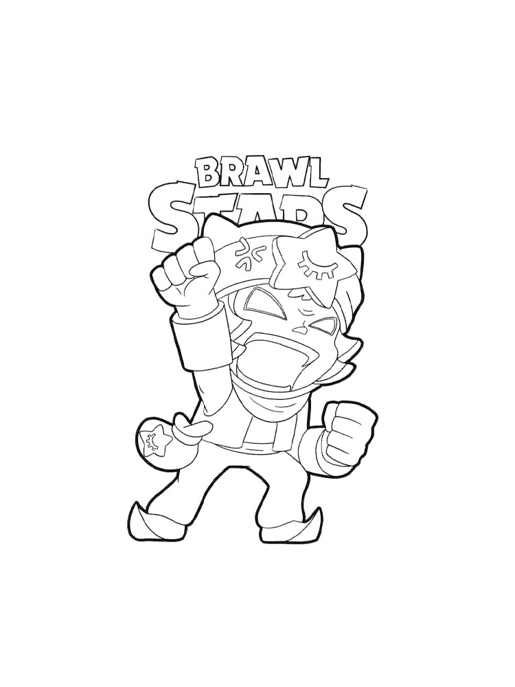 Браво старс (brawl stars) черно-белая раскраска 3