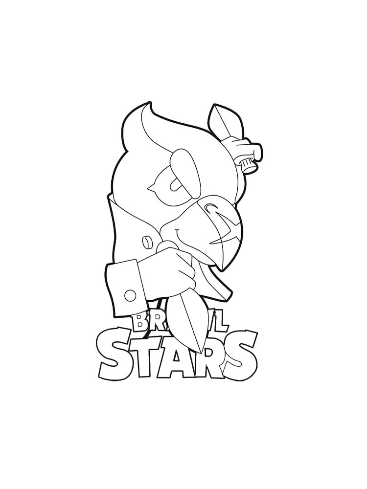 Браво старс (brawl stars) черно-белая раскраска 4