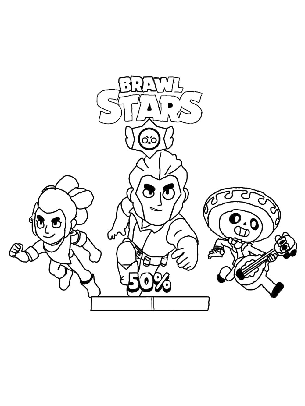 Браво старс (brawl stars) картинка для раскрашивания
