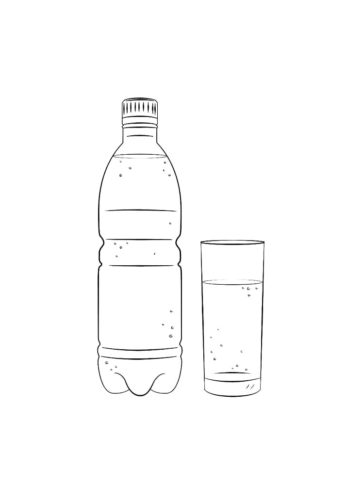 Бутылка воды и стакан