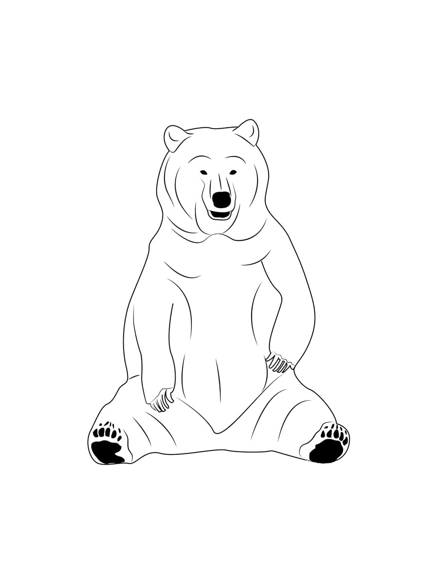 Черный медведь сидит