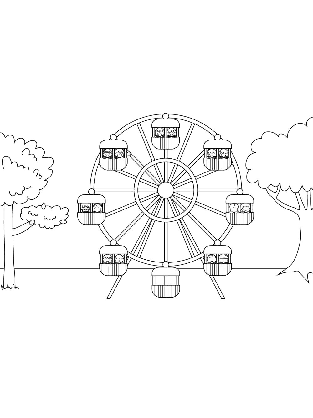 Дети на колесе обозрения