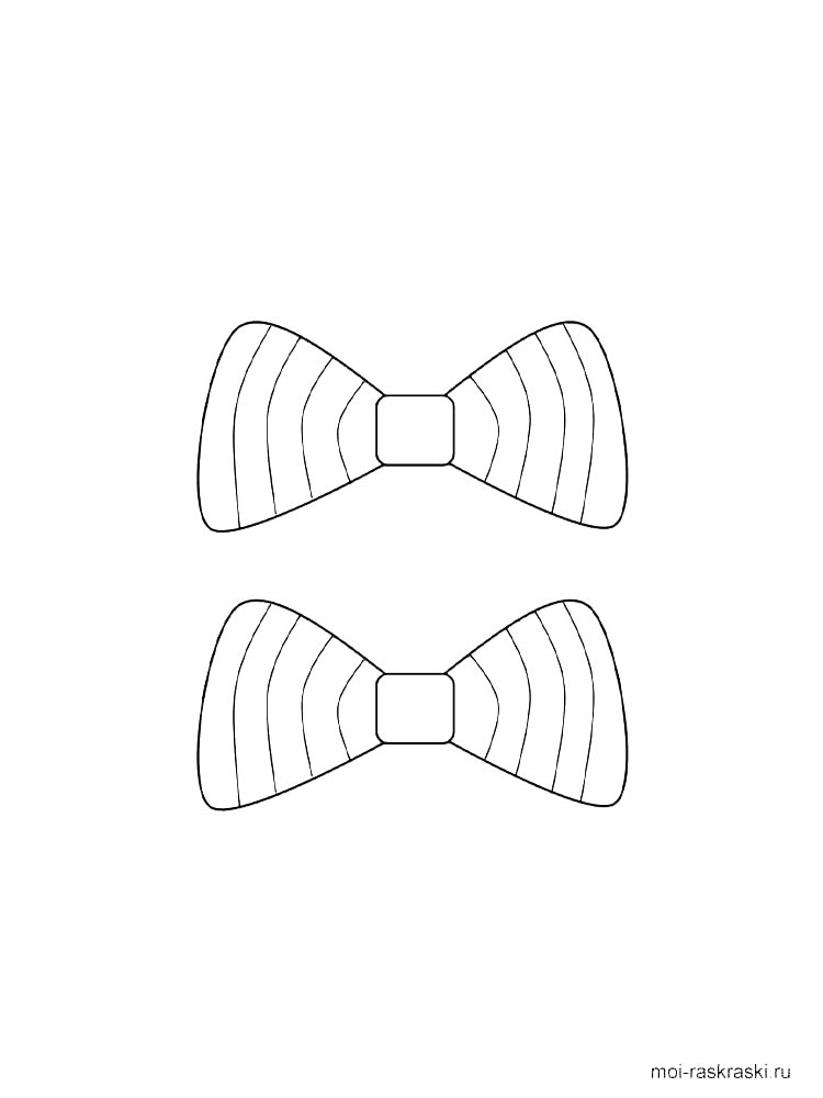 Детская раскраска бантики 3