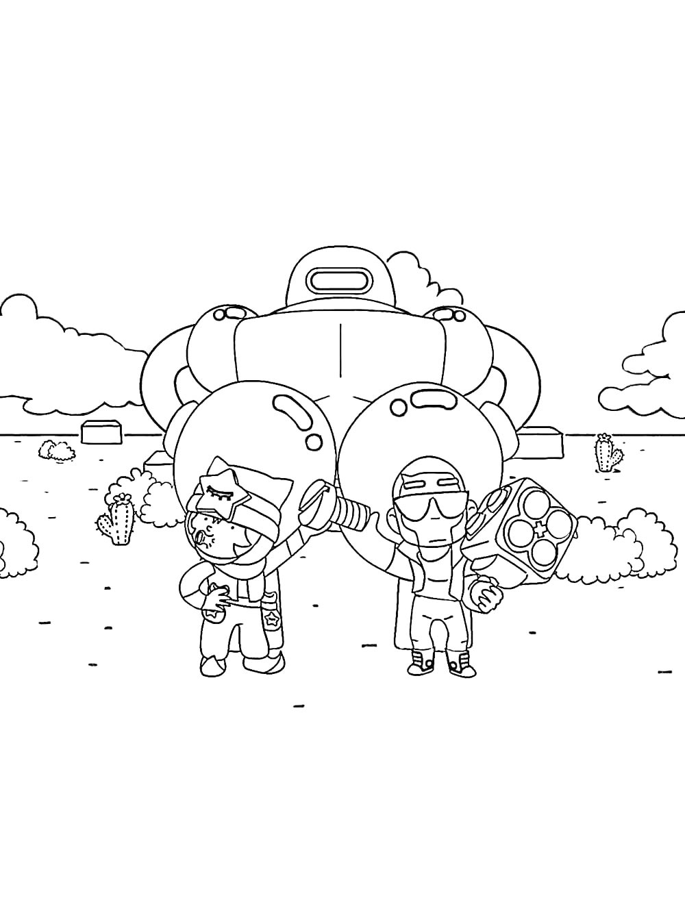 Детская раскраска браво старс (brawl stars) 4