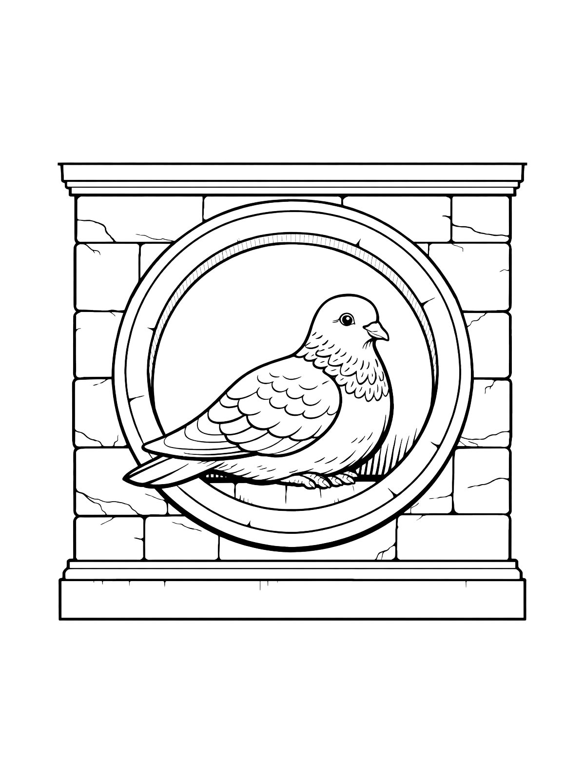 Детская раскраска голубь 3