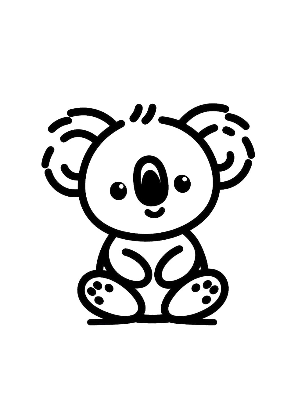 Детская раскраска коала 5