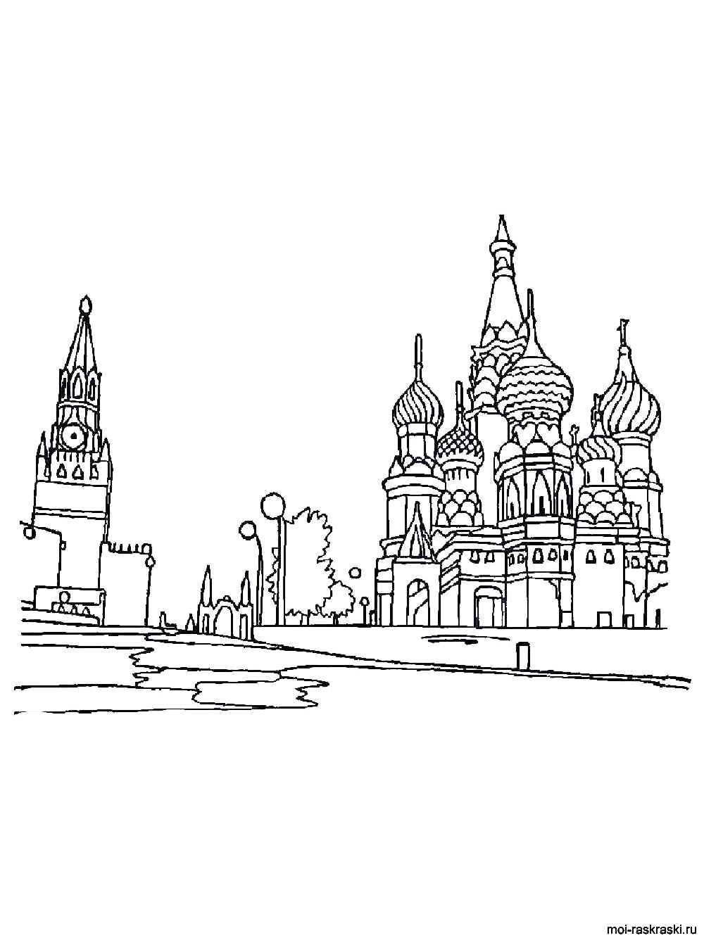 Детская раскраска кремль 2