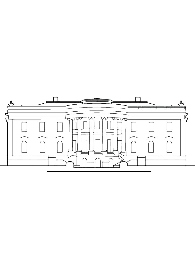 Детская раскраска раскраски белый дом