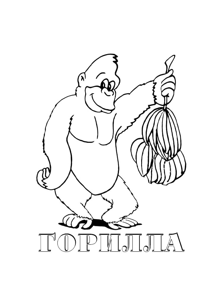 Детская раскраска раскраски горилла 5