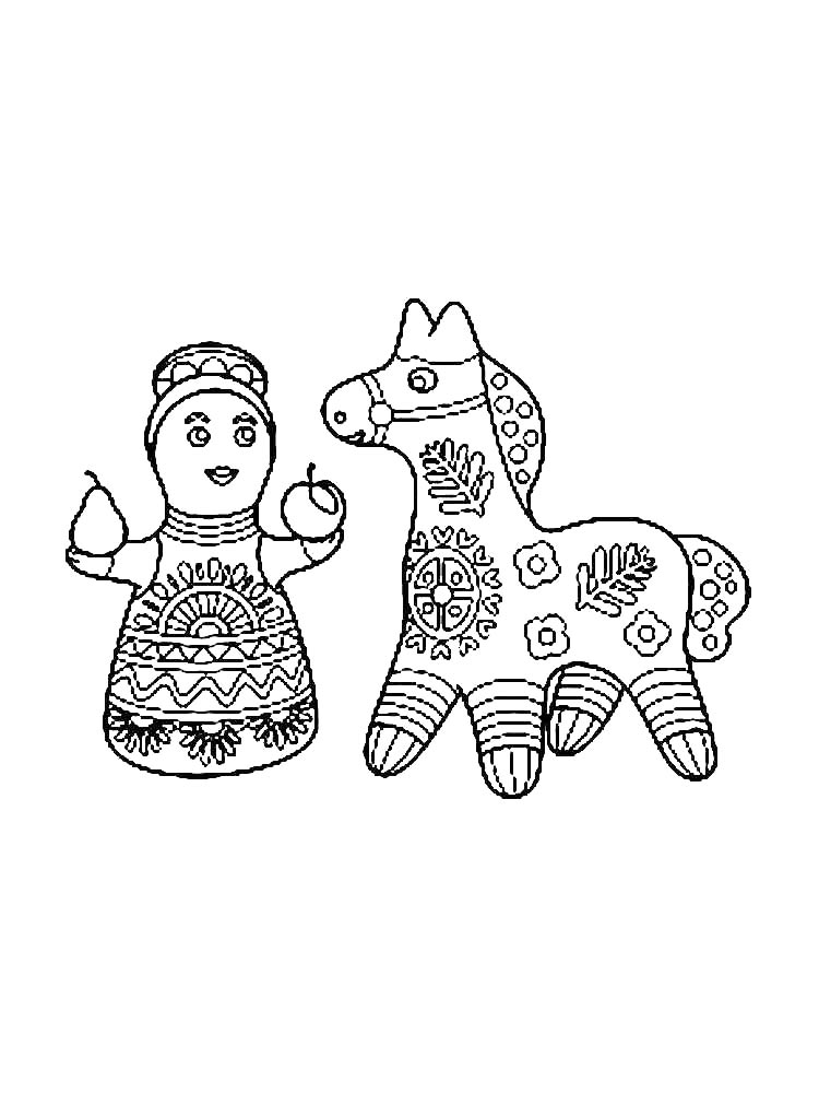 Детская раскраска раскраски каргопольская игрушка