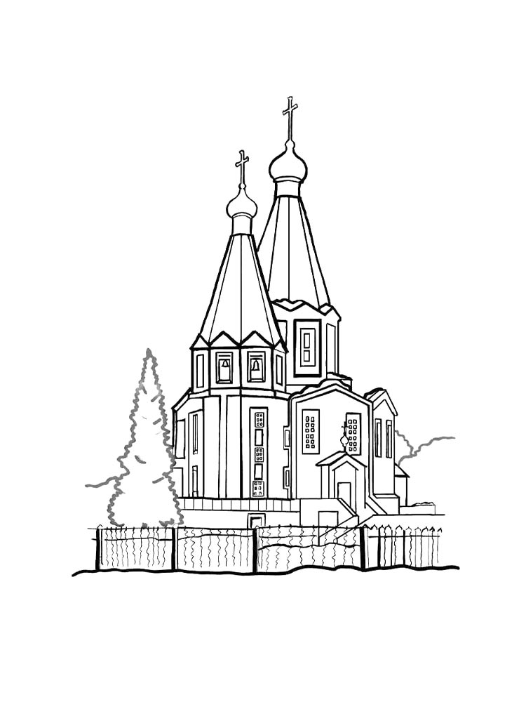 Детская раскраска раскраски храм