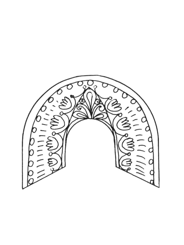 Детская раскраска раскраски кокошник