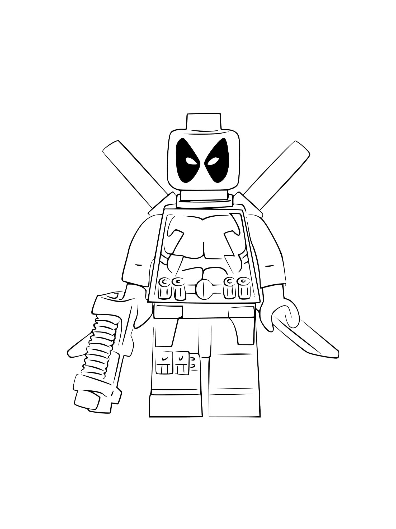 Детская раскраска раскраски lego дэдпул