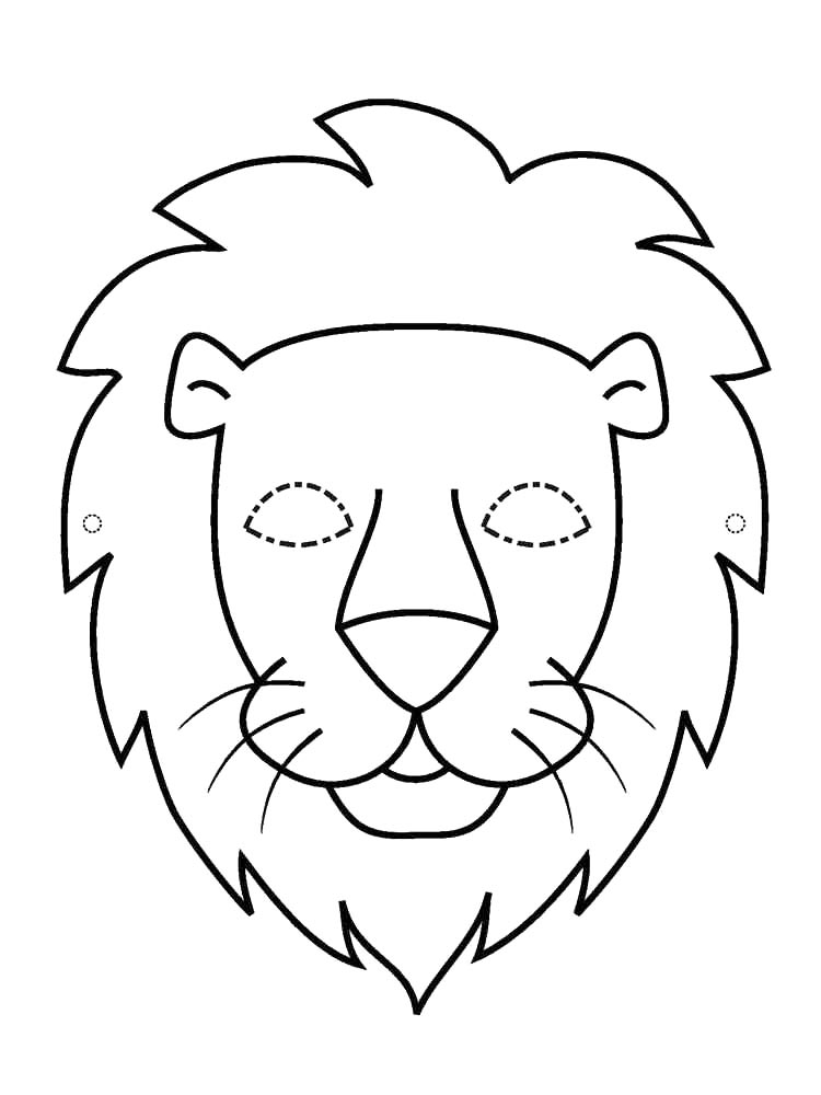 Детская раскраска раскраски маски животных 2