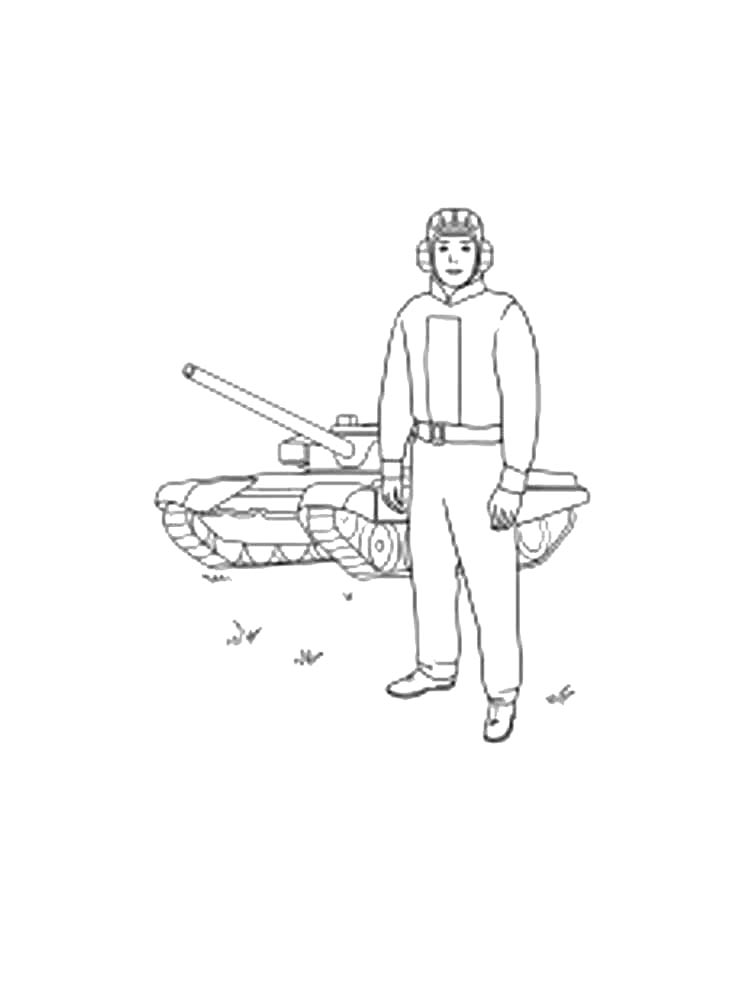 Детская раскраска раскраски танкист 2