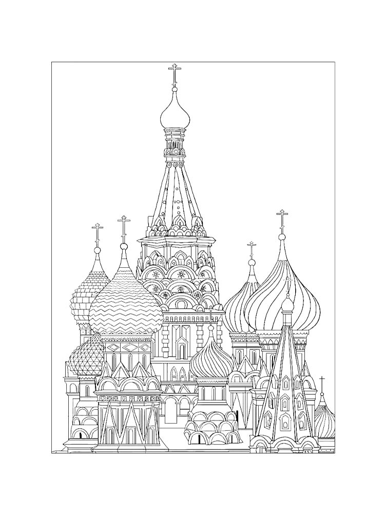 Детская раскраска раскраски церковь 2