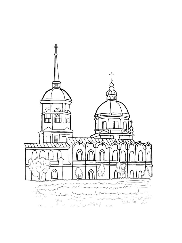 Детская раскраска раскраски церковь
